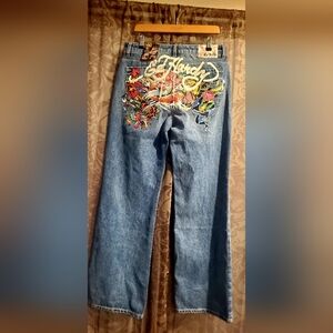 Rare Ed Hardy Wide Leg Jeans